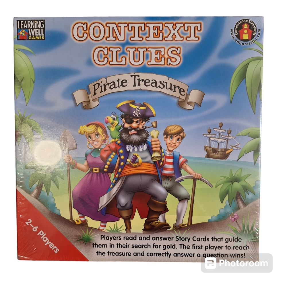 NWT Learning Well Context Clues Pirate Treasure Game, Red Level